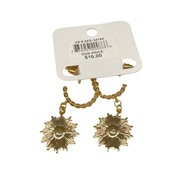 Charming, Charlie MSRP 16 Hypoallergenic Gold-Tone Evil Eye Dangle Earrings With - Picture 6 of 6